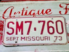 Vintage 1973 Missouri License Plate                            SM7 - 760 picture