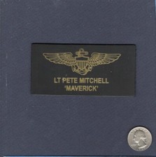LT Pete MAVERICK Mitchell TOP GUN Movie Costume Leather Name Tag Squadron Patch picture