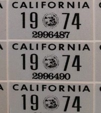 1974 California License Plate Sticker, YOM, CA, DMV, Registration picture