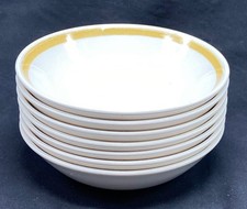 7 ROYAL CHINA Cavalier Ironstone Cereal Bowls - yellow/gold - Balistrieri Mafia picture