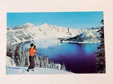 Crater Lake OR-Oregon, Scenic View In Winter Vintage Souvenir Postcard picture