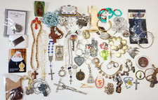 Vintage Catholic Religious Bundle Rosary Cross Crucifix Scapular Jewelry LOT picture