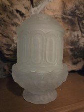 LE Smith Moon and Stars Satin Frosted Glass Fairy Lamp Mcm Courting picture
