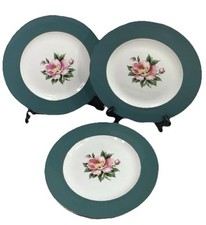 Vtg Homer Laughlin 3 Empire Green Dinner Plates Semi Vitreous 10