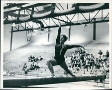 1975 Chris Paser Gymnast Gymnast Performing On Balance Beam Sports 8X10 Photo picture