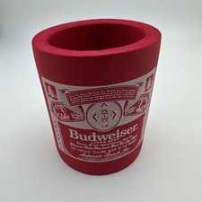 Vintage Budweiser Red Beer Can Holder Koozie picture