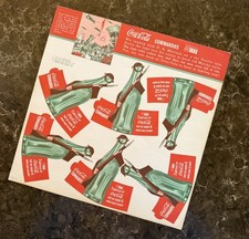 Vintage 1940's COCA-COLA Commandos WW2 Paper Activity Sheet Sign UNCUT COMPLETE picture