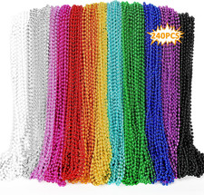 240PCS Mardi Gras Beads, Metallic 12 Kinds Beaded Necklace Accessories, 33