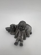 Ricker Pewter Figurine Dog/Boy Nap Time picture