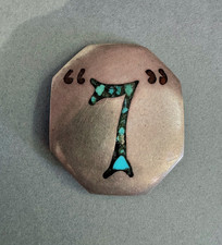 Old Pawn Navajo Sterling Silver Number 7  Pin picture