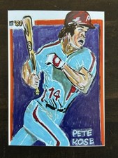 ACEO Sketch Trading Card Print Card 1981 Donruss Pete Rose Phila. Phillies Art picture