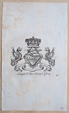 CAMPBELL MARCHIONESS GREY Coat of Arms & Crest - Antique Print - 1779 (Ref K2) picture