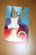 Antique Halloween Clapsaddle Embossed Postcard w. Witch Candle Design  Germany picture