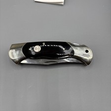 Vintage Böker Scout Lockback Knife Germany 440C Dark Water Buffalo Horn Handle picture