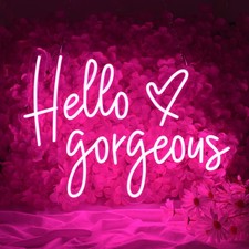 Hello Gorgeous LED Neon Sign Light for Bedrooms Party Wall Decor  19x14 inch picture