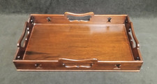 Vintage Colonial Williamsburg Wood Gallery Serving Tray Hand Carved 4CW XX Mark picture