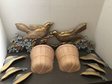 Vintage Wall Decorations Home Interior? Birds Flowers Baskets Spring Hats 2 Sets picture