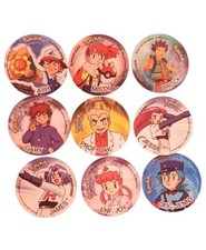 POKEMON  TAZOS TRAINERS KANTO Full Set 9/9 PERU FAN ART 2022 South America Ash picture