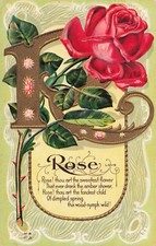Antique c1910 Postcard Lovers Couple Romance Rose Embossed (42) picture