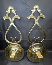 VNT SET Tall Baldwin Candle Holders Wall Sconce Solid Brass Snake Design 10.5