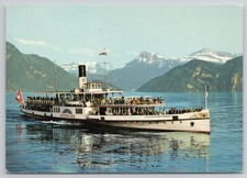 Vintage Steamboat Unterwalden Lake Lucerne Switzerland Postcard picture