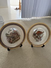 Vintage Lenox Woodland Wildlife Plate Set – 1975 Cottontail Rabbits, 1981 Marten picture