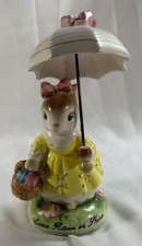 Avon Cherished Moments Come Rain or Shine Bunny Rabbit Parasol Vintage 1983 picture