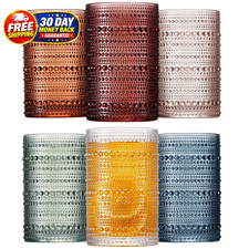 Colored Hobnail Drinking Glasses Set of 6, Tall (12oz), Multicolor picture