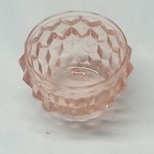 Pink Depression Glass Cubist Footed Candy Dish Powder Jar No Lid  Chipped  picture