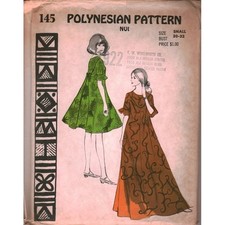 Vintage Polynesian Pattern Nui 145 Muu Muu Tent Dress Sewing Pattern Size Small picture