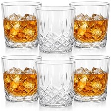 Yungyan 6 Pcs Plastic Clear Whiskey Glasses, 10 oz Unbreakable 10 oz, picture