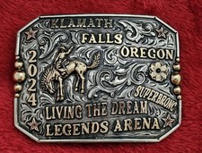 RODEO☆X~TREME☆2024☆Bronc Riding CHAMPION TROPHY BUCKLE☆Klamath Falls Oregon☆R18 picture