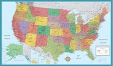 48x78 Huge United States, USA Classic Elite Wall Map Laminated picture
