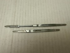 Vintage Bard Parker No. 7 and No. 9 Stainless Steel Surgical Scalpels picture