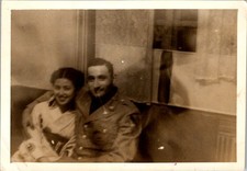 1940s Japan Occupation Photo - U.S. Soldier & Japanese Woman Sepia Print picture