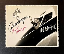 VINTAGE RARE SNAPSHOT 1960'S BOAC BOEING 707-436 & PILOT BILL BALOGH picture