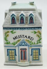 Mustard Lenox Spice Village Porcelain House Jar 1989 Base Lid Vintage picture