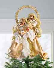HOLY FAMILY GOLD COLOR CHRISTMAS TREE TOPPER DECOR HANDCRAFTED picture