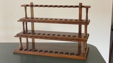 Large Vintage Decatur Industries 3 Tier Walnut 36 Space Tobacco Pipe Rack Stand picture