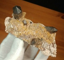 Smokey Quartz & Spessartine Garnet Cluster from China, 103 Grams picture