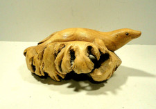Vintage Hand Carved Wood Root Seal Statue Figurine picture