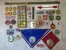 1980s BSA Boy Scouts Eagle Collection Medals Arrow Sash Texas Circle Ten Lot picture