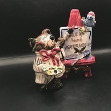Vintage Blue Sky Heather Goldminc Artist Bear Christmas Decor Ceramic PARTS ONLY picture