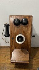 Rare Antique 1900s Chicago Telephone Supply Co Wall Telephone Oak Crank Phone picture