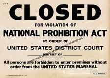 Prohibition Repeal Act Sign PHOTO Beer Liquor License Speakeasy Bar Violation picture
