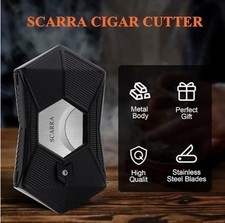 LUXURY HEAVY Cigar Cutter Stainless Steel Double Edge Guillotine WE SHIP OVERSEA picture