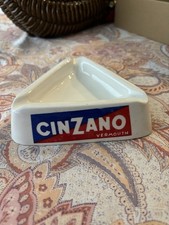 Vintage Cinzano Vermouth Triangle White Ceramic Ashtray Italy Fr Collectors picture