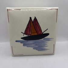 VTG  Southern Potteries Rare Blue Ridge Pottery Mariner Sailboat Trinket BRP158 picture