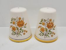 Vintage GENI Salt & Pepper Shakers Floral Design Ceramic Set Of 2 Made in Japan picture