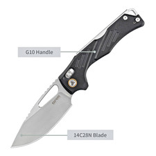 SRM 239X-GB Knives Mirage Ambi Lock Black G10 Folding 14C28N Pocket Knife picture